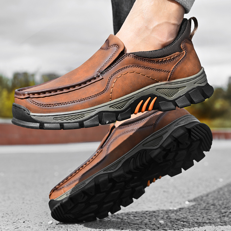 2026 New Men's Orthopedic Hands-Free Genuine Leather Slip On Loafers