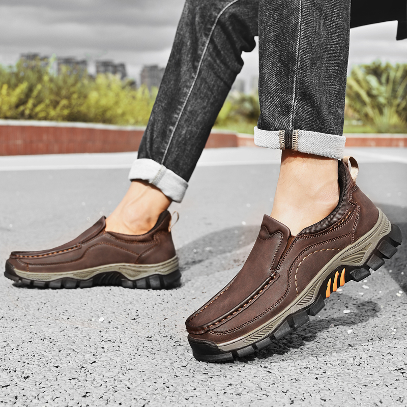 2026 New Men's Orthopedic Hands-Free Genuine Leather Slip On Loafers