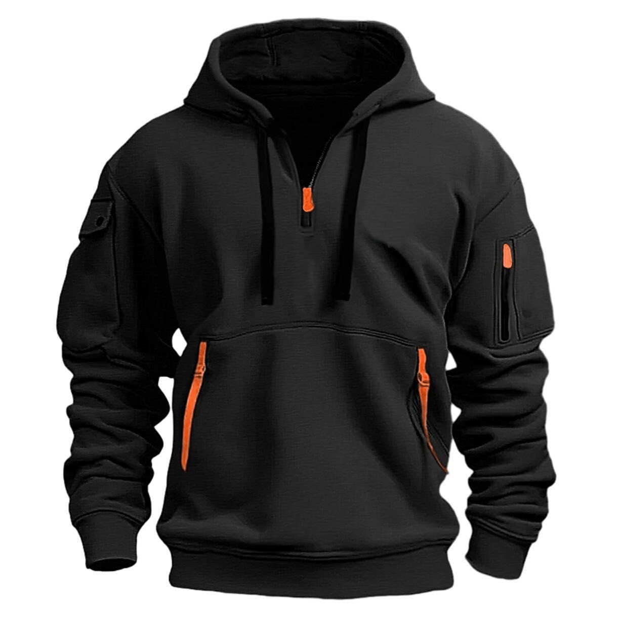 Men's Zipper And Multi Pocket Sport Casual Sweatshirt