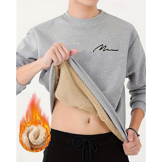 Men's Sweatshirt  Neck Plain Sports & Outdoor Daily Holiday Polyester Streetwear Basic Casual Fall & Winter Clothing Apparel Hoodies Sweatshirts Long Sleeve