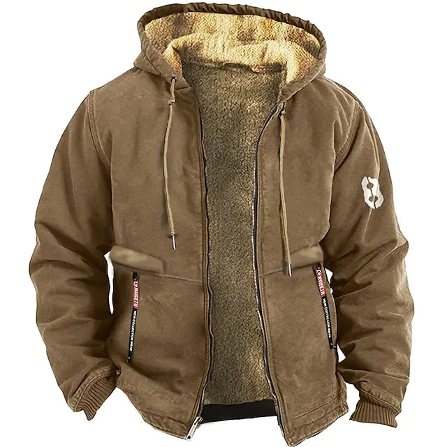Men's Graphic Letter Long Sleeve Sweatshirts  Hooded Basic Casual Sports & Outdoor Sports Winter Blue Brown Gray Clothing Apparel Designer Hot Stamping S M L XL XXL 3XL