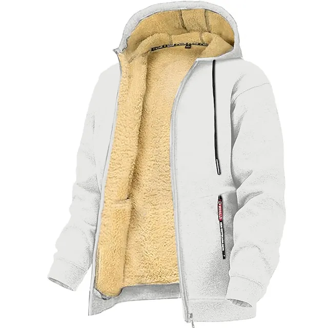 Men's Hoodie Full Zip Hoodie Fleece Jacket  Hooded Plain Sports & Outdoor Daily Holiday Vintage Streetwear Casual Fall 