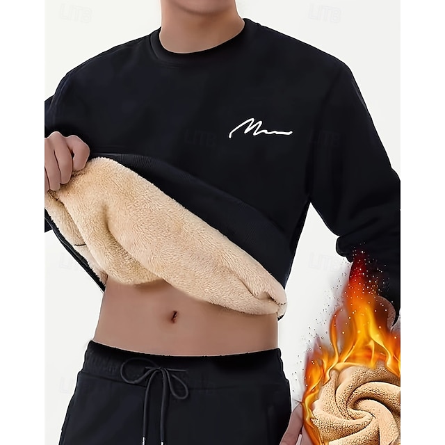 Men's Sweatshirt  Neck Plain Sports & Outdoor Daily Holiday Polyester Streetwear Basic Casual Fall & Winter Clothing Apparel Hoodies Sweatshirts Long Sleeve
