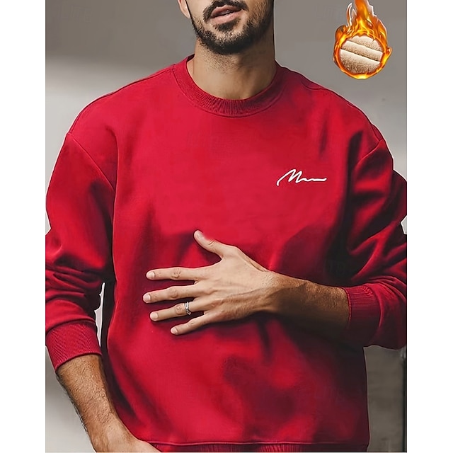 Men's Sweatshirt  Neck Plain Sports & Outdoor Daily Holiday Polyester Streetwear Basic Casual Fall & Winter Clothing Apparel Hoodies Sweatshirts Long Sleeve