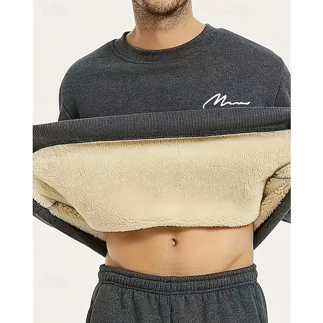 Men's Sweatshirt  Neck Plain Sports & Outdoor Daily Holiday Polyester Streetwear Basic Casual Fall & Winter Clothing Apparel Hoodies Sweatshirts Long Sleeve