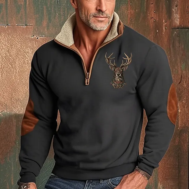 Men's Sweatshirt Quarter Zip Sweatshirt 