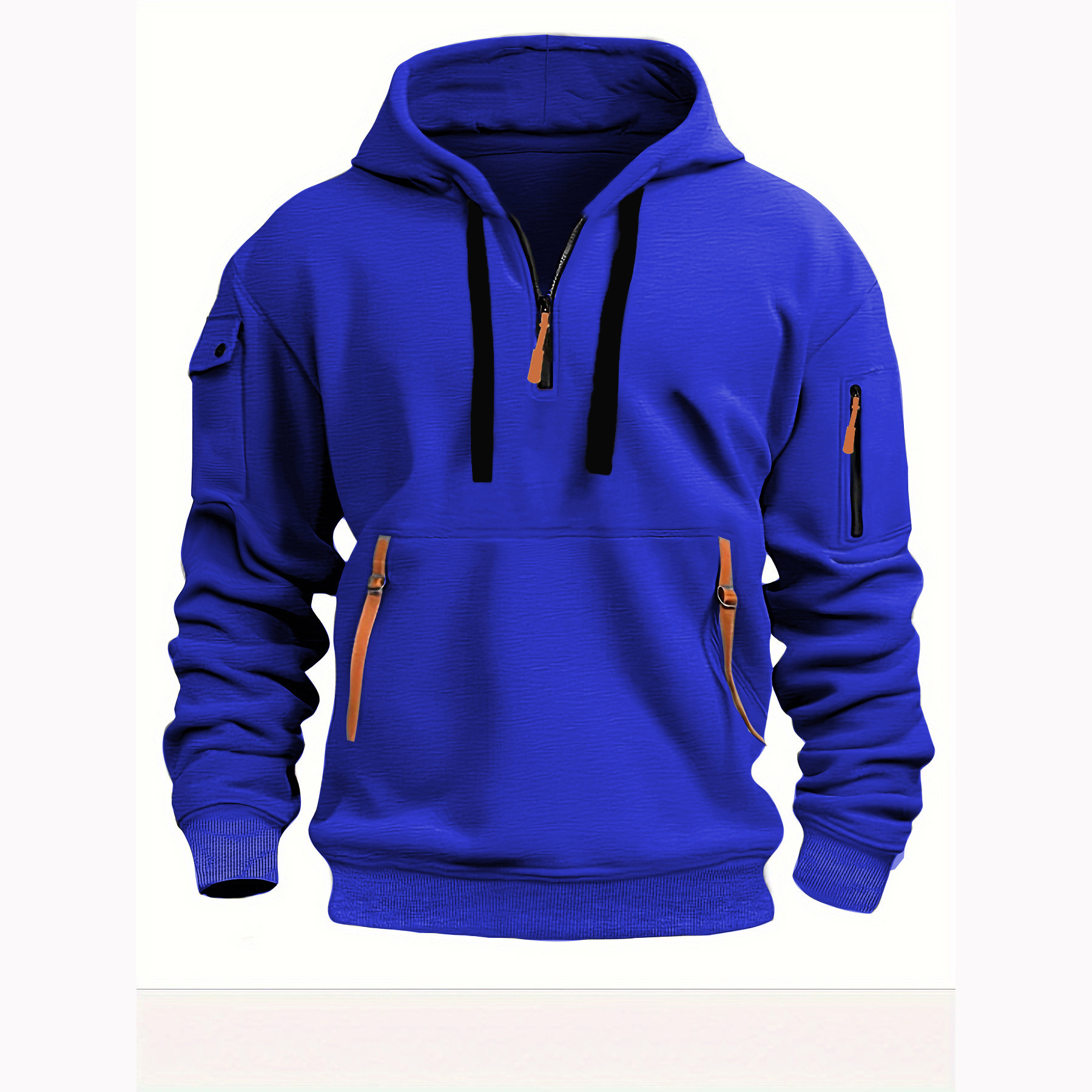 Men's Zipper And Multi Pocket Sport Casual Sweatshirt