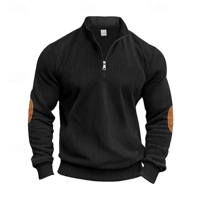 Men's Sweatshirt Quarter Zip Sweatshirt Apricot Black White Army Green Navy Blue Half Zip Color Block Sports & Outdoor Daily Holiday Polyester Streetwear Basic Casual Spring &  Fall Clothing Apparel
