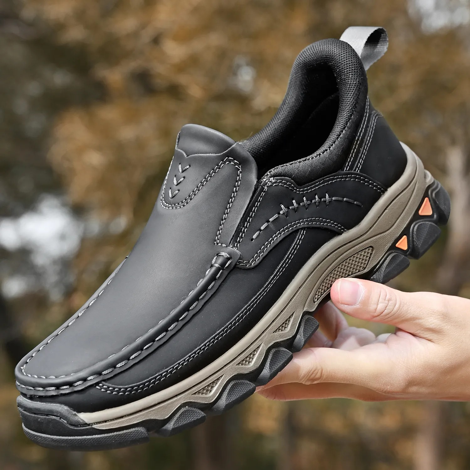 2026 New Men's Orthopedic Comfortable Hands-Free Genuine Leather Slip On Loafers