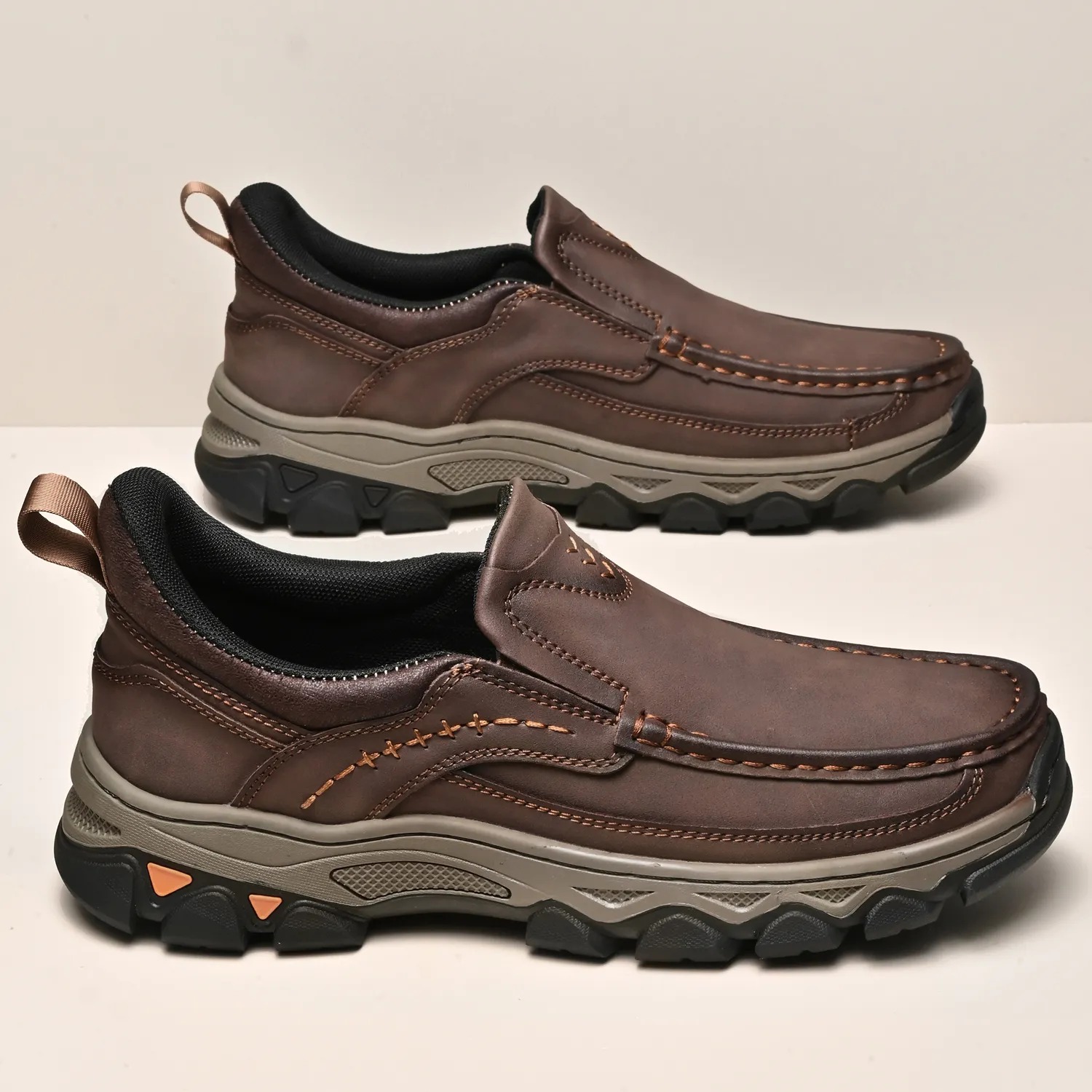 2026 New Men's Orthopedic Comfortable Hands-Free Genuine Leather Slip On Loafers