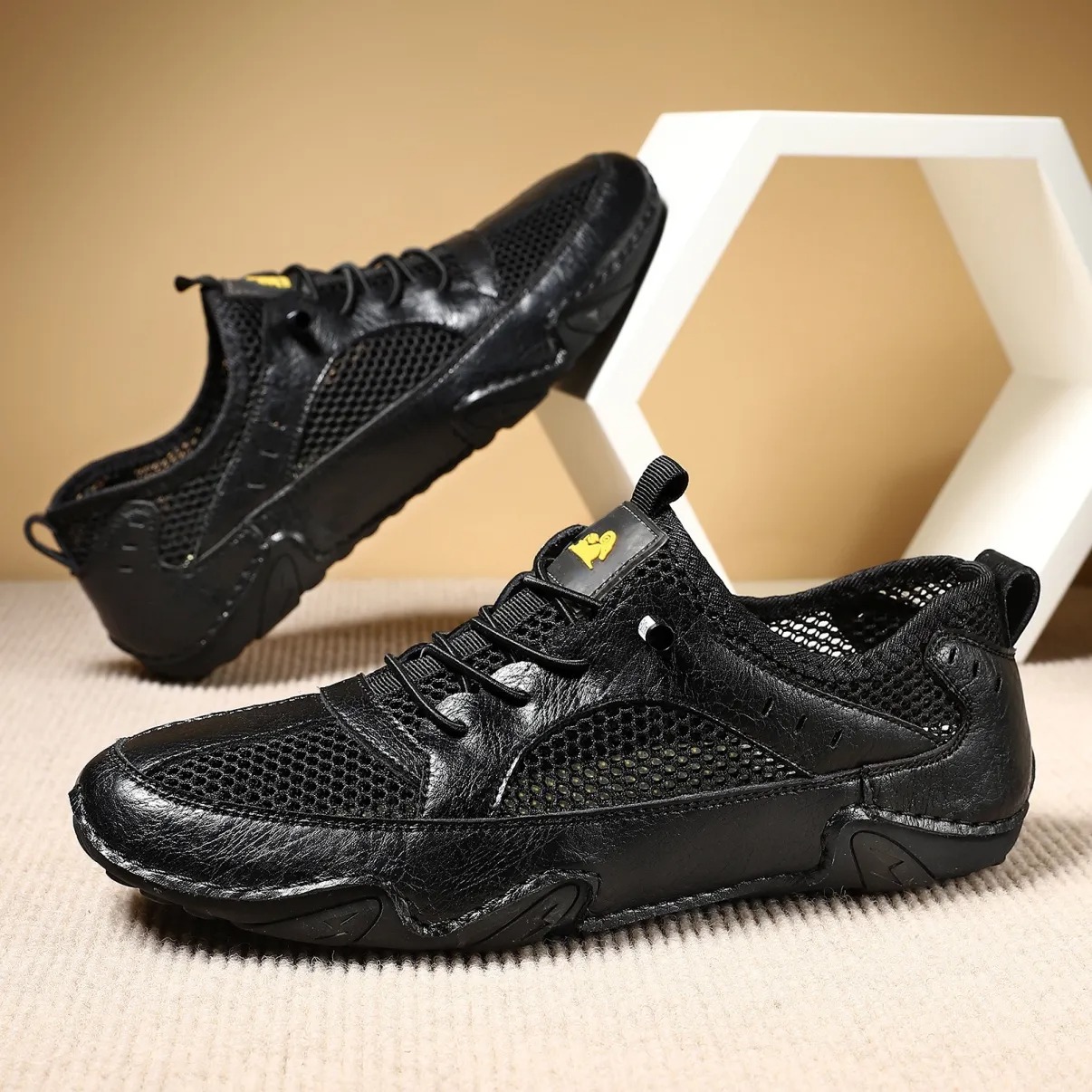Men's Genuine Leather Mesh Breathable Driving loafers