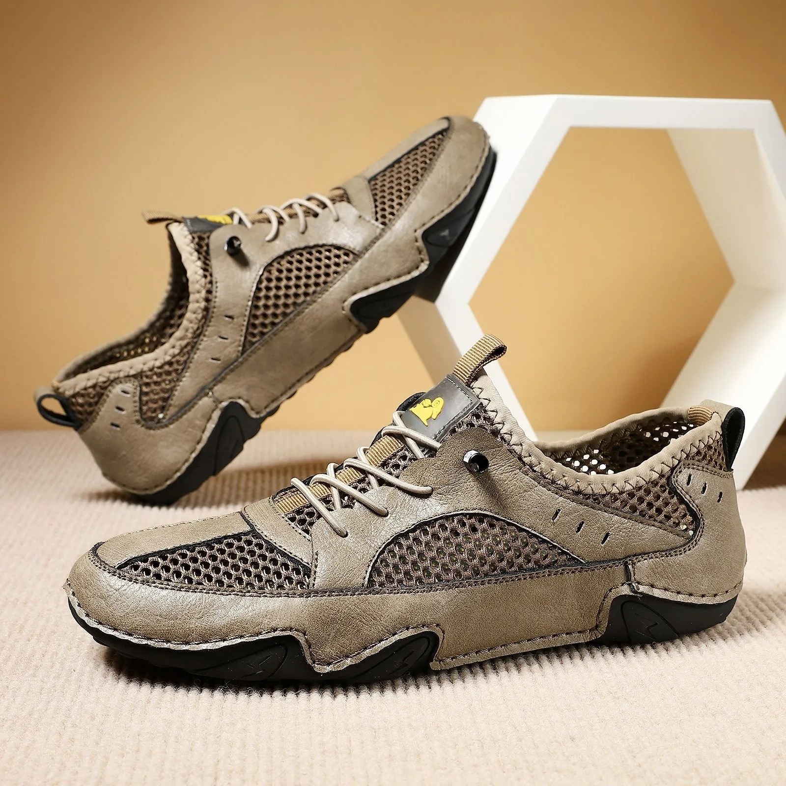 Men's Genuine Leather Mesh Breathable Driving loafers