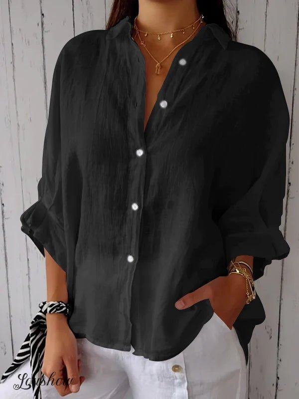 Cotton and Linen Tie Back Design Shirt