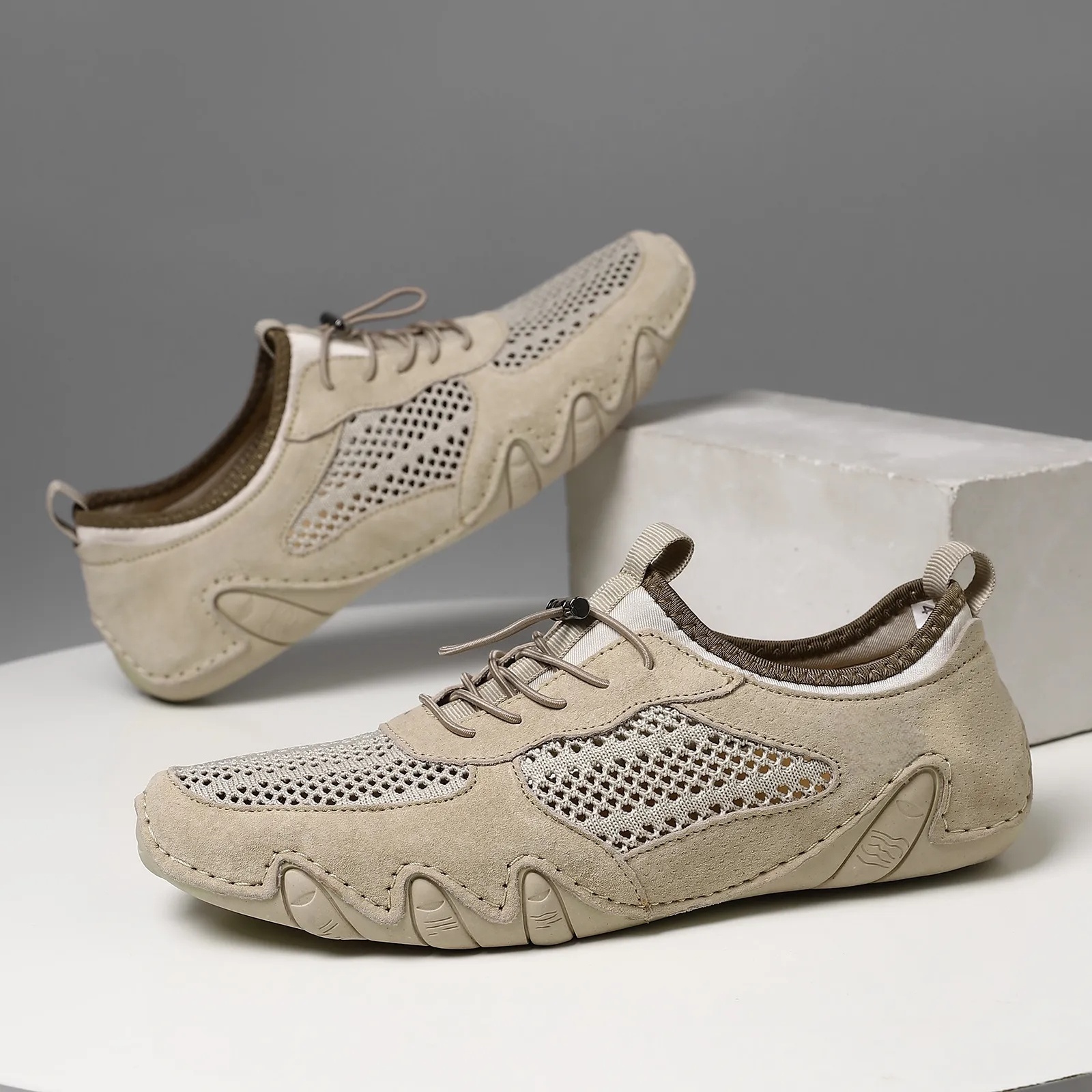🔥On This Week Sale OFF 70%—Men'S Casual Sports Shoes Large Size Sewn Genuine Leather Mesh Shoes Octopus Men'S Shoes
