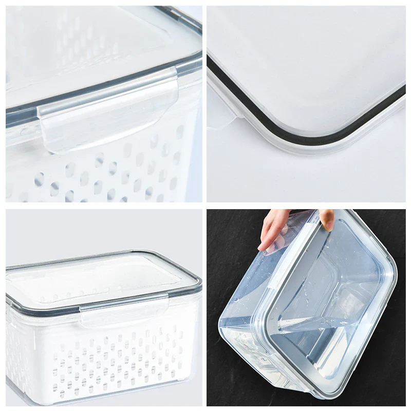 Fruit Cleaning Basket Fridge Food Storage