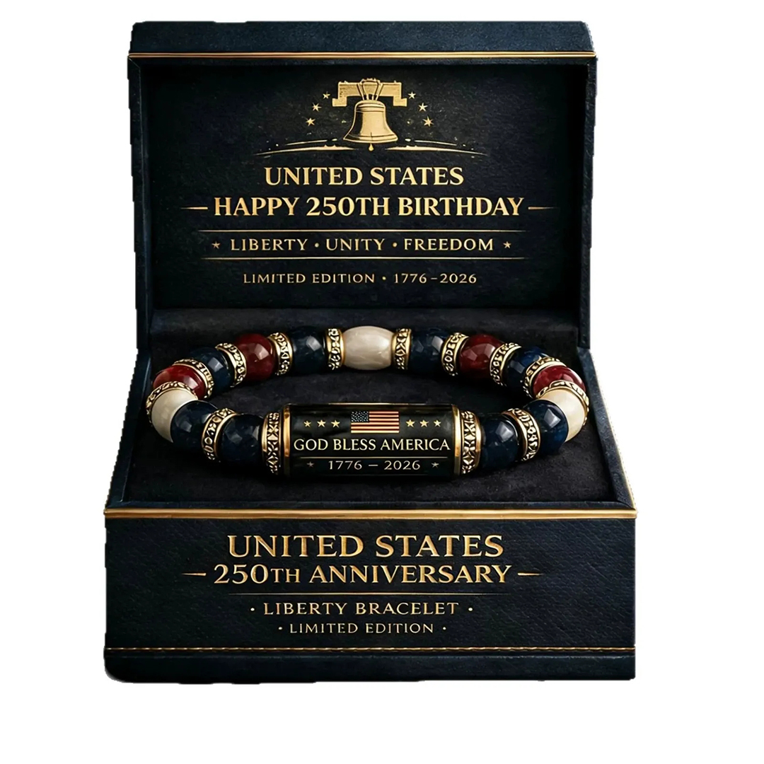 God Bless America 250th Anniversary Commemorative Beaded Bracelet