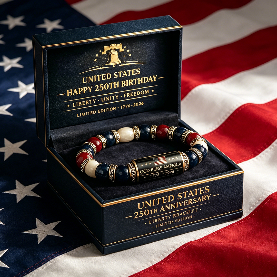 God Bless America 250th Anniversary Commemorative Beaded Bracelet