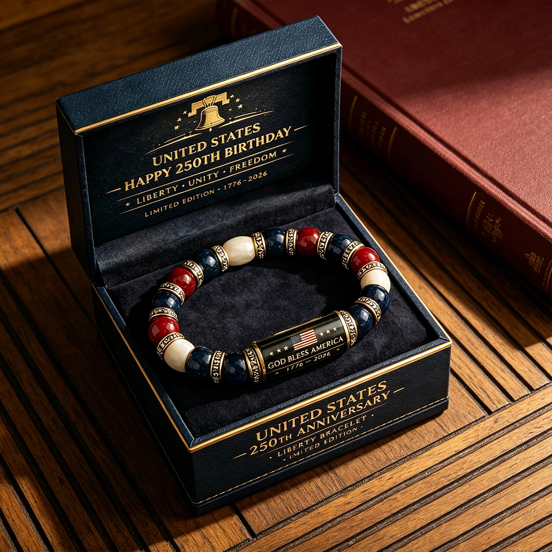 God Bless America 250th Anniversary Commemorative Beaded Bracelet