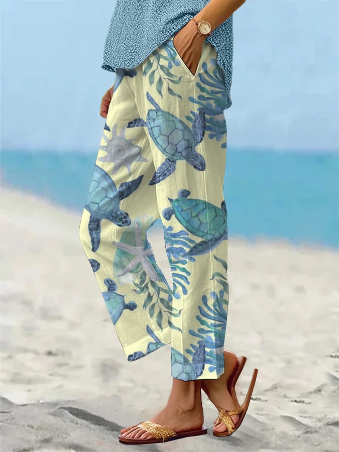 🔥Buy 3 Get 15% Off🔥Women's Beach Vacation Loose Casual Pants (With Pockets)