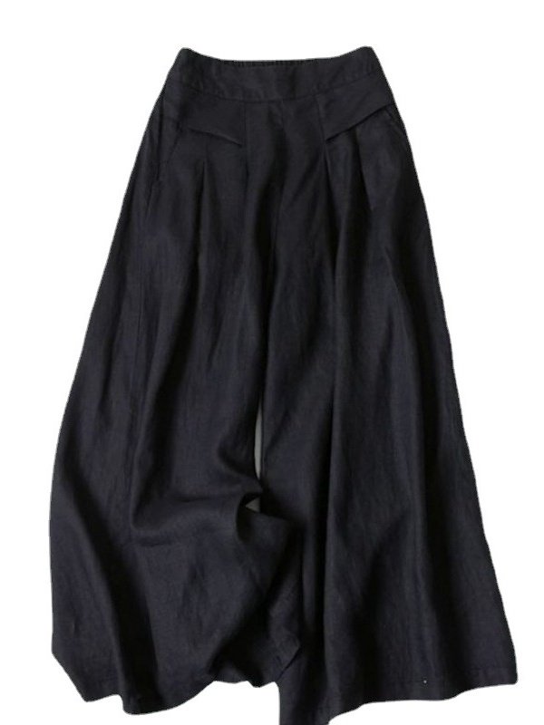 Women's  Elastic Waist H-Line Wide Leg Pants Daily Going Out Pants Yellow Casual Split Joint Plain Year-round Wear Pants
