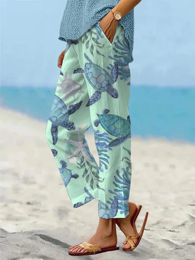 🔥Buy 3 Get 15% Off🔥Women's Beach Vacation Loose Casual Pants (With Pockets)