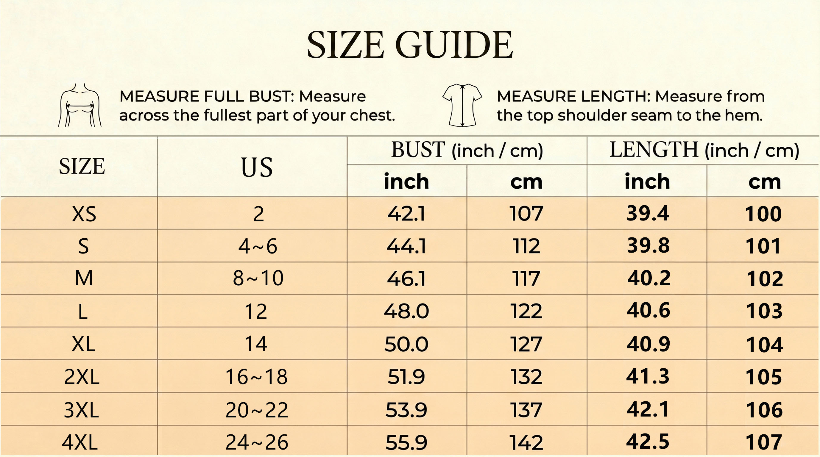 size chart