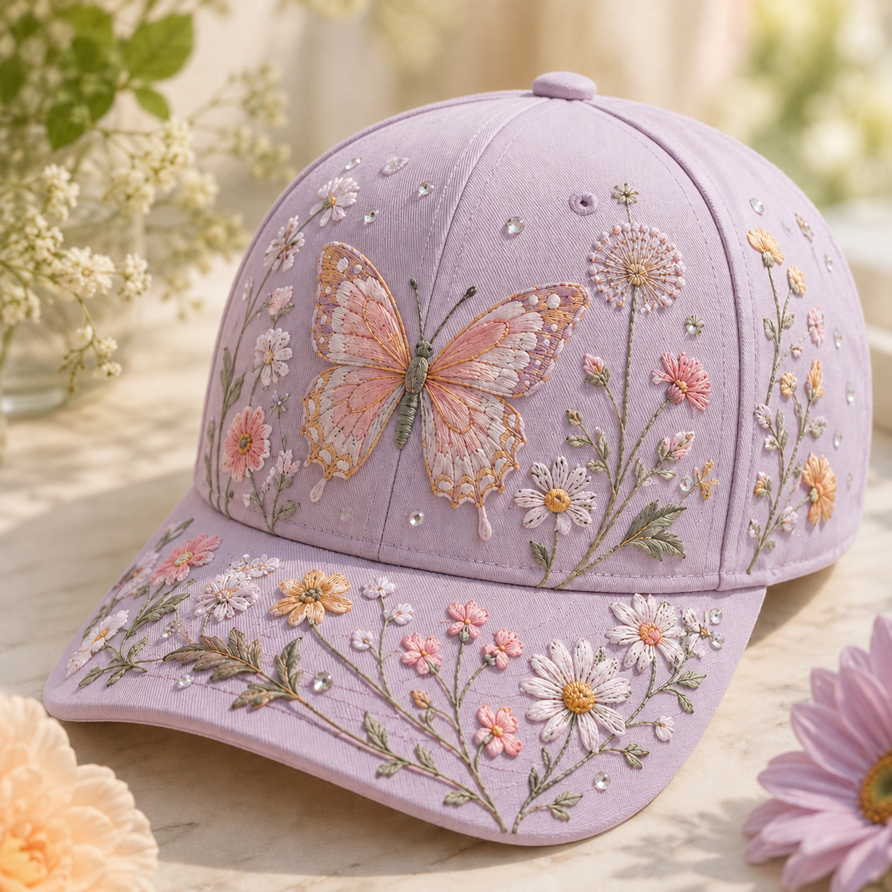 🦋 Nature-Inspired Embroidered Animal Caps🔥Last 4 hours🔥BUY 4 GET 1 FREE (Add 4 Pcs To Cart)