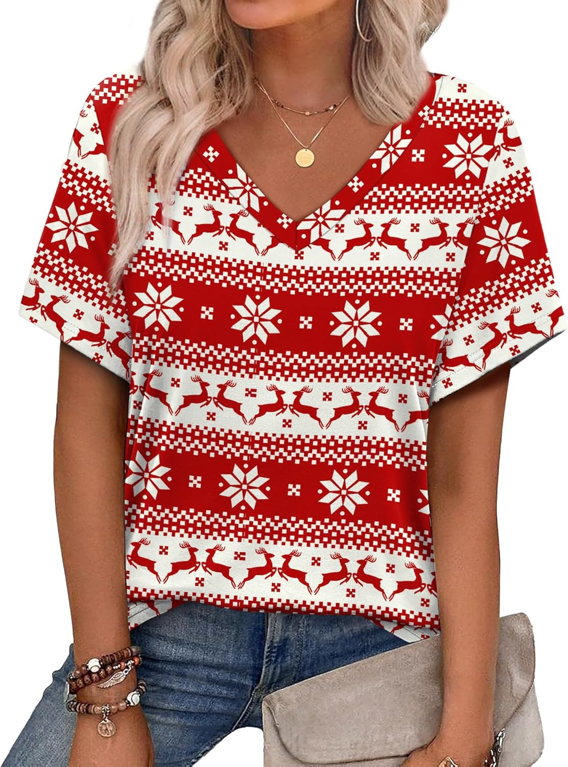 Alaroo Womens Summer Tops 2026 V Neck Short Sleeve Shirts Trendy Dressy Casual Vacation Outfits Printed