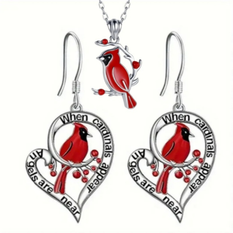 Heart-Shaped Cardinal Earrings: A Beautiful Reminder of Loved Ones