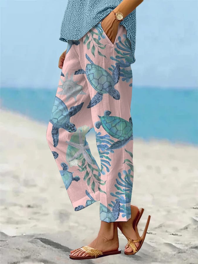 🔥Buy 3 Get 15% Off🔥Women's Beach Vacation Loose Casual Pants (With Pockets)