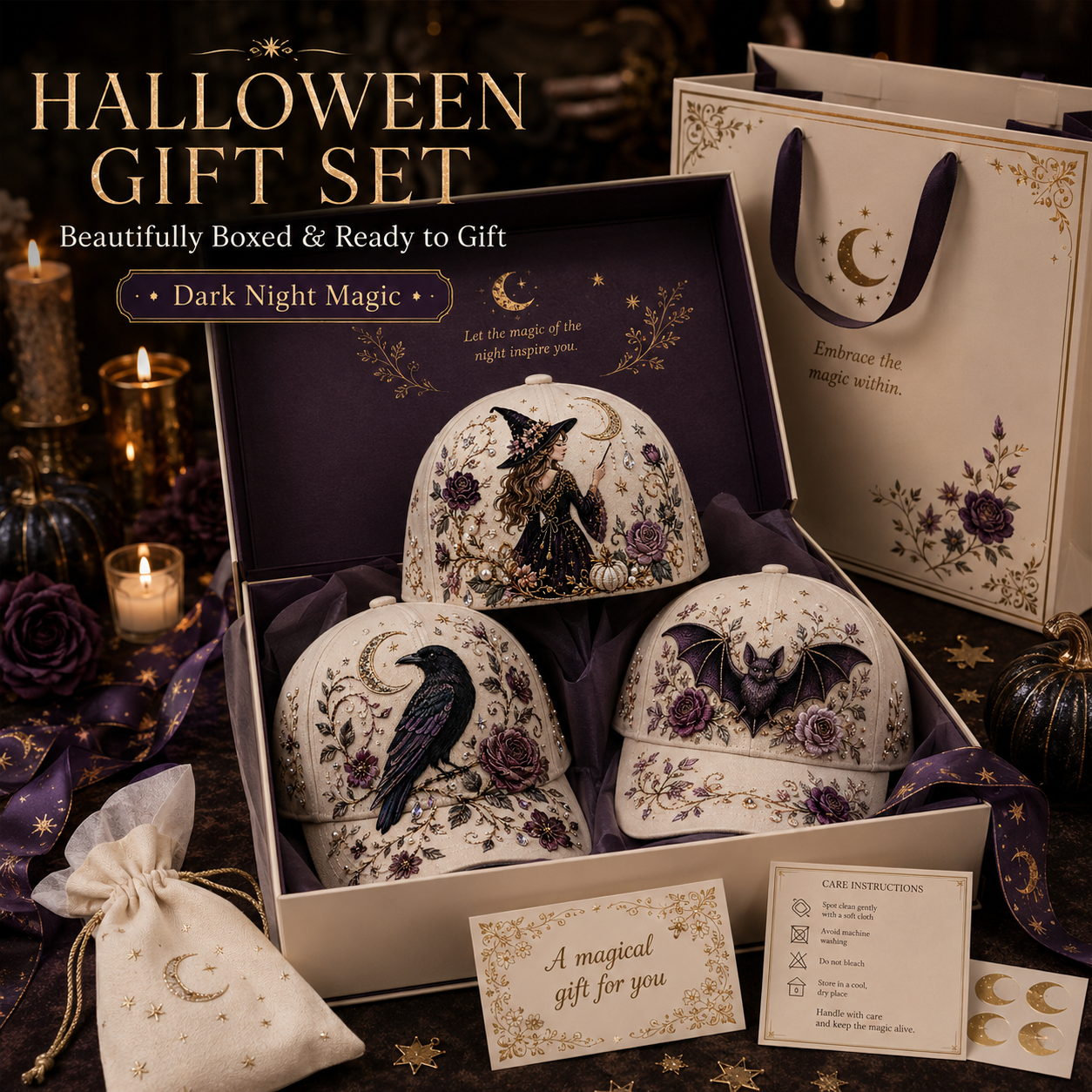 🔥 Last Day 49% OFF – BUY 4 GET 1 FREE🧙‍♀️✨ 3D Halloween Embroidery Cap