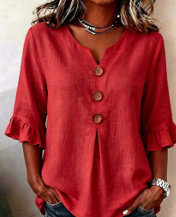 New Arrivals🔥Women'S Casual Solid Color Ruffle Sleeve Top