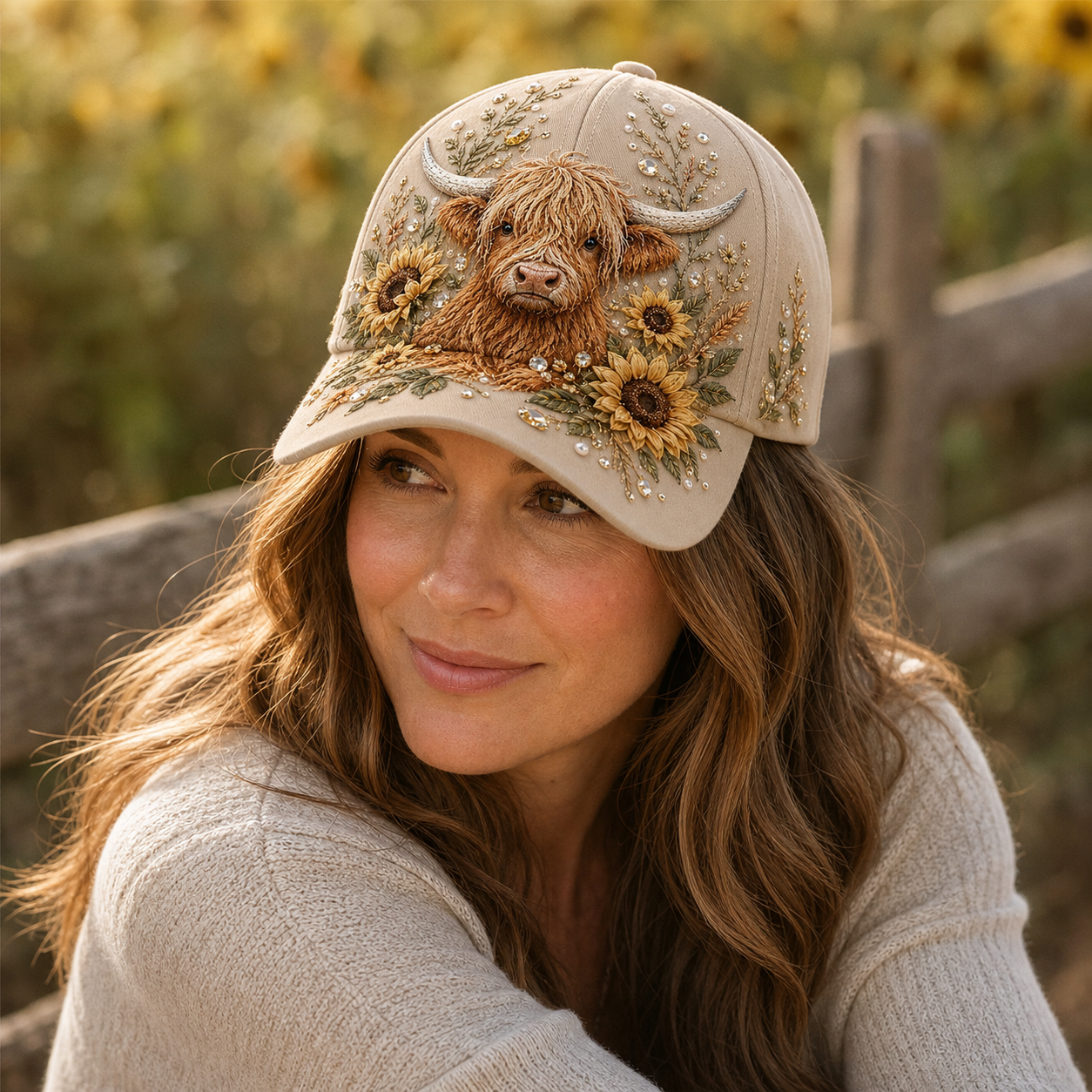 🔥 Last Day 49% OFF – Buy 4 Get 1 FREE | Highland Cow Embroidery Cap