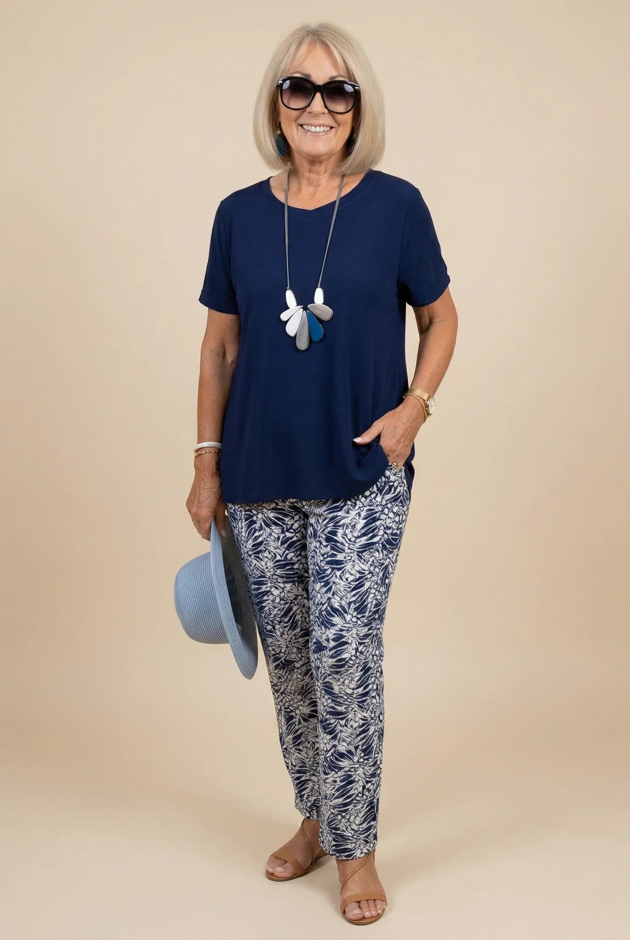 Women's Relaxed Top and Printed Pants Set