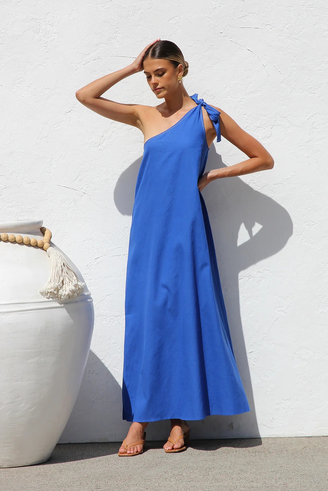 Women’s Summer New Arrival Asymmetric Dress – Ins Influencer Style Tie Elegant Asymmetric Maxi Dress