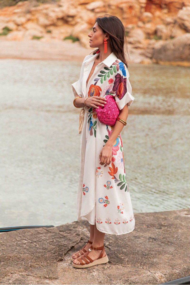 Women’s Placement Print Loose Casual Beach Dress – Seaside Resort Long Robe