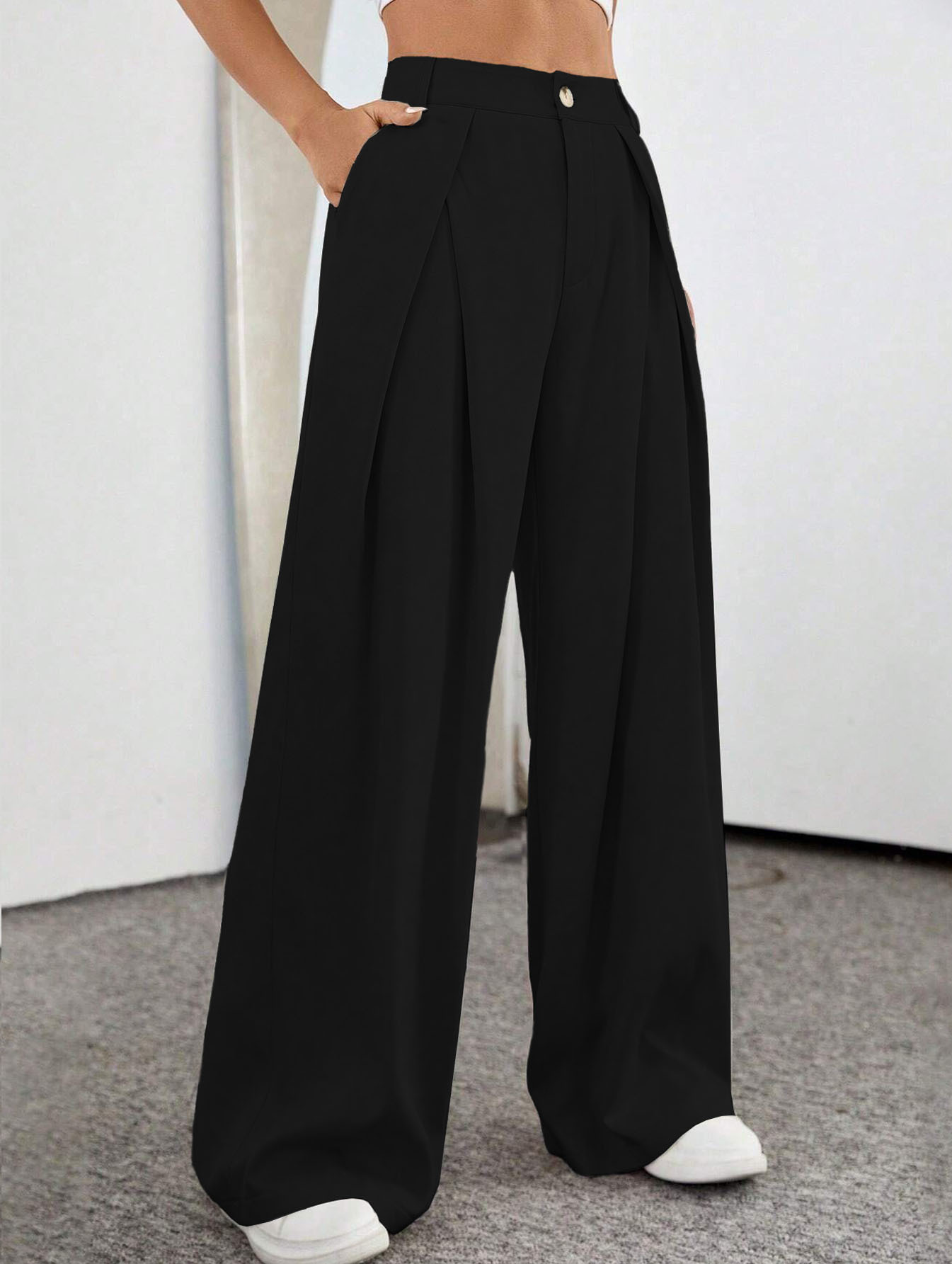 Women’s Bestseller Basic Versatile Commuter Style Casual Pants – 2026 Spring/Summer New Arrival Office Wide-Leg Long Pants