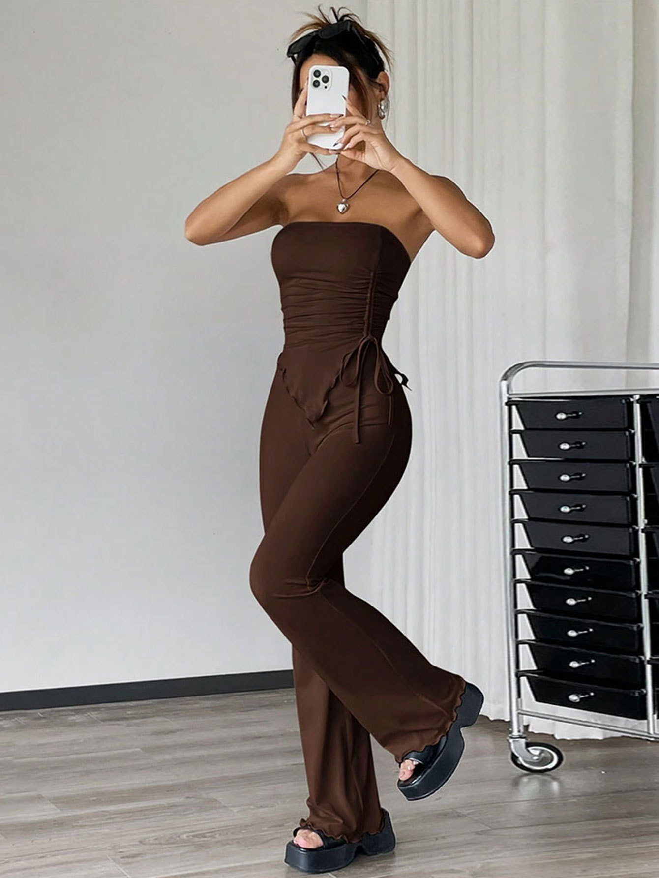 Women’s 2026 Sexy Streetwear Fashion Set – Spring/Summer New Arrival Strapless Top Long