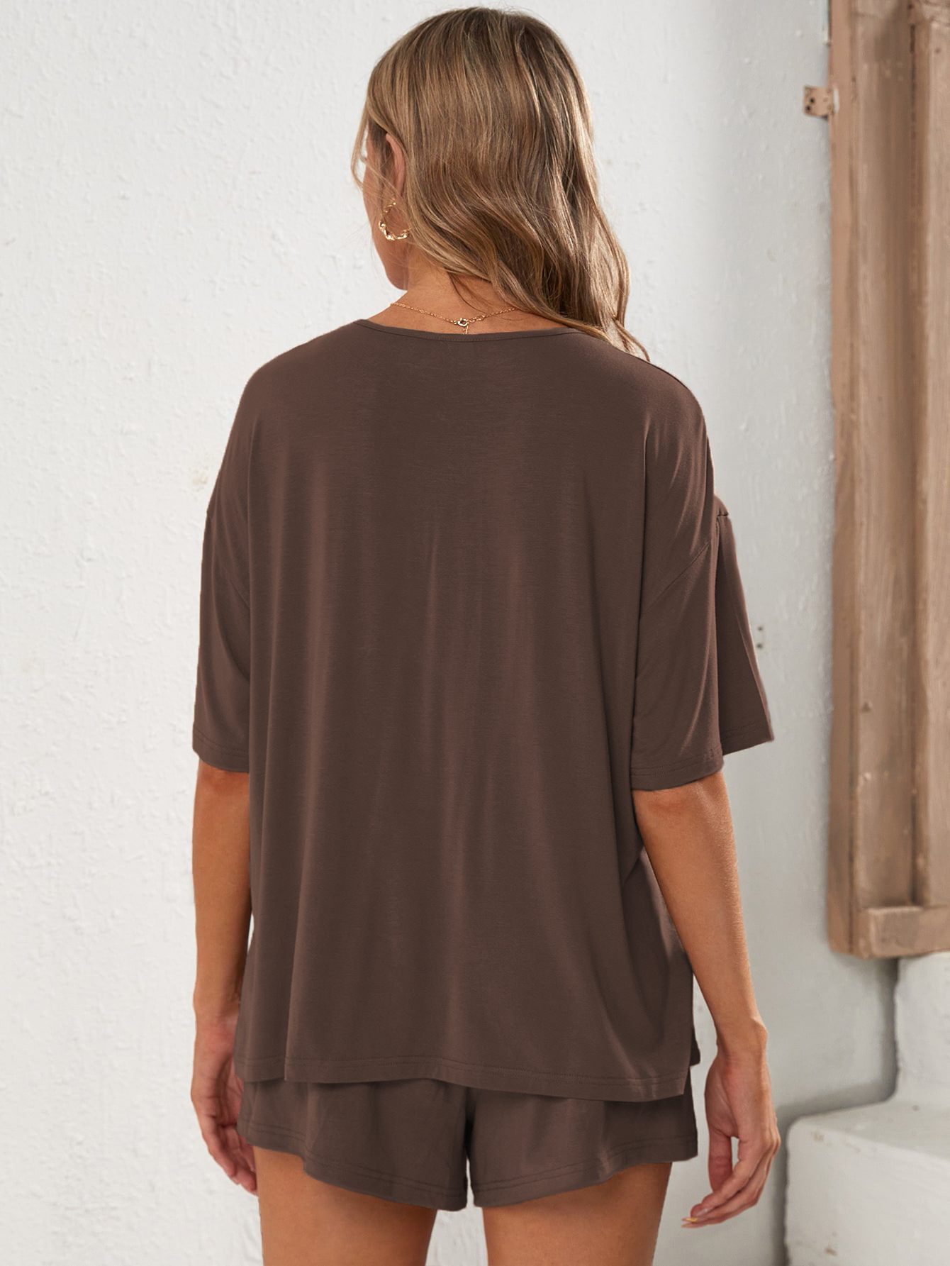 Women’s 2026 Spring/Summer Minimalist Commuter Solid Loungewear Set – Wearable Casual Shorts Two-Piece Set