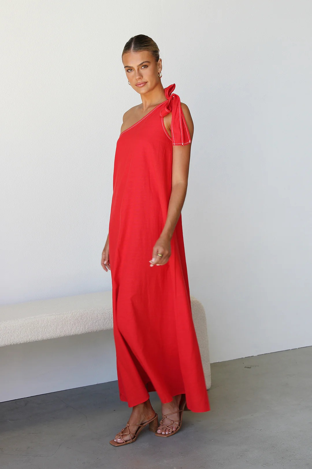 Women’s Summer New Arrival Asymmetric Dress – Ins Influencer Style Tie Elegant Asymmetric Maxi Dress