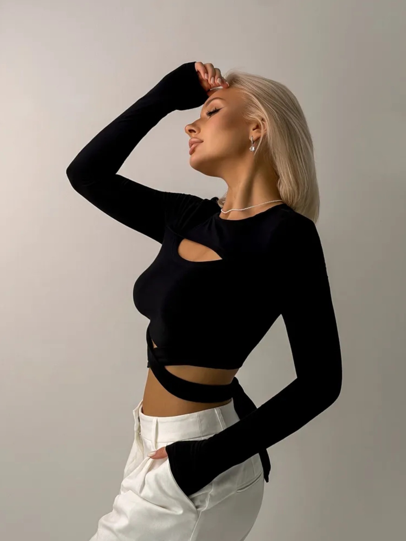 Women’s Ins Streetwear Style Two-Piece Look T-Shirt – Spring/Summer 2026 New Arrival Slim-Fit Crop Top