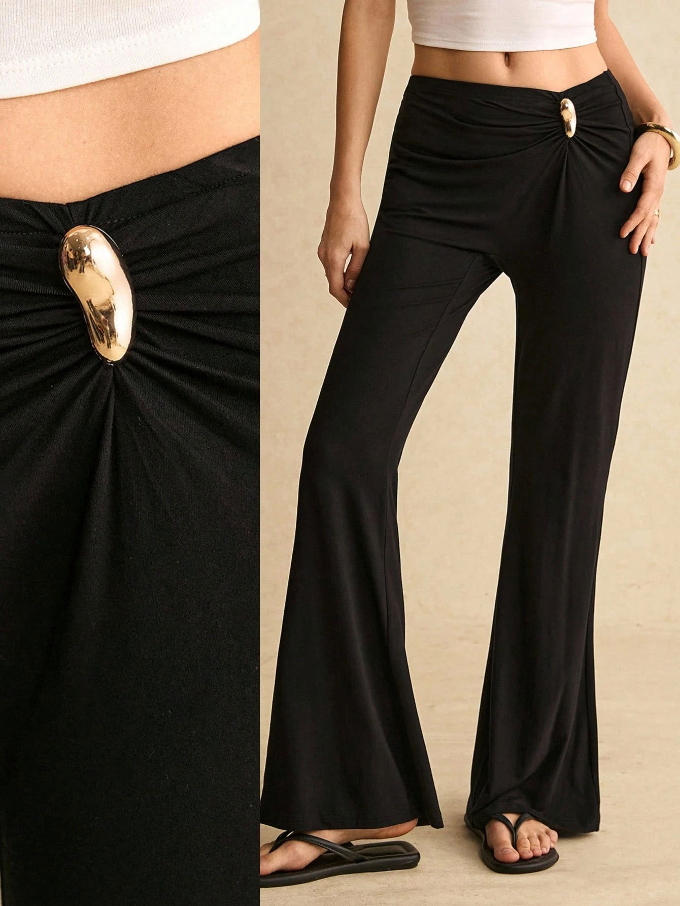 Women’s Hot Girl Style Flared Pants – High Stretch Base Layer Elegant Bodycon Yoga Long Pants