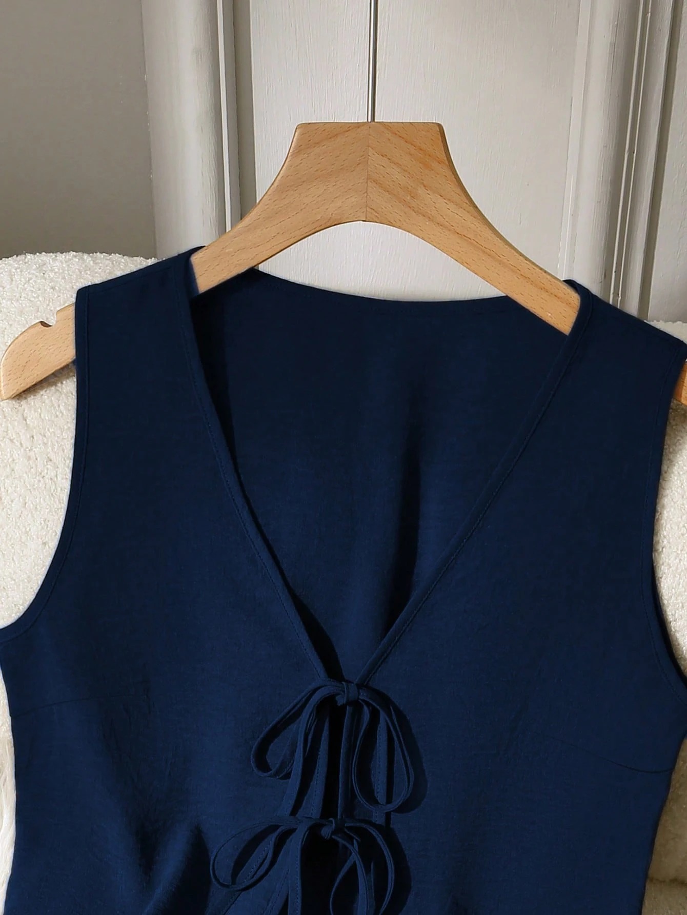 Women’s Spring/Summer New Arrival Elegant Sleeveless Tie Simple Versatile Casual Set – Cross-Border Exclusive