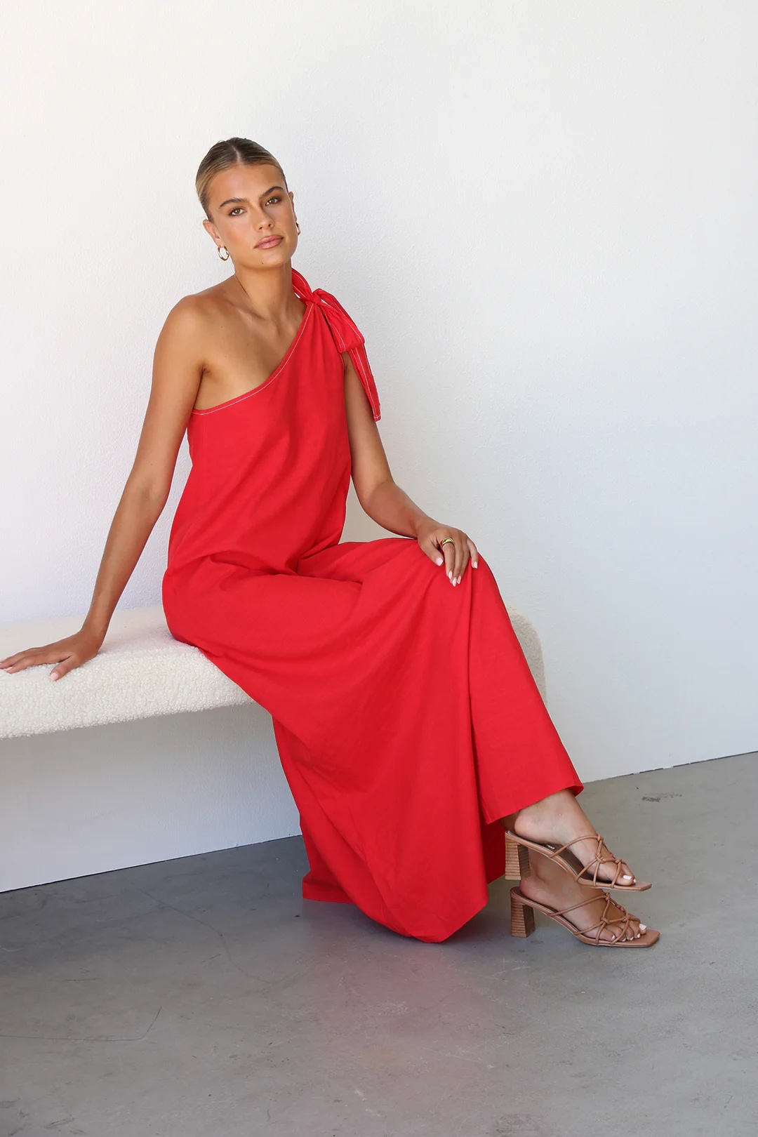 Women’s Summer New Arrival Asymmetric Dress – Ins Influencer Style Tie Elegant Asymmetric Maxi Dress