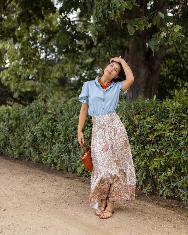 Women’s Summer New Arrival Bohemian Print Resort Flared Skirt