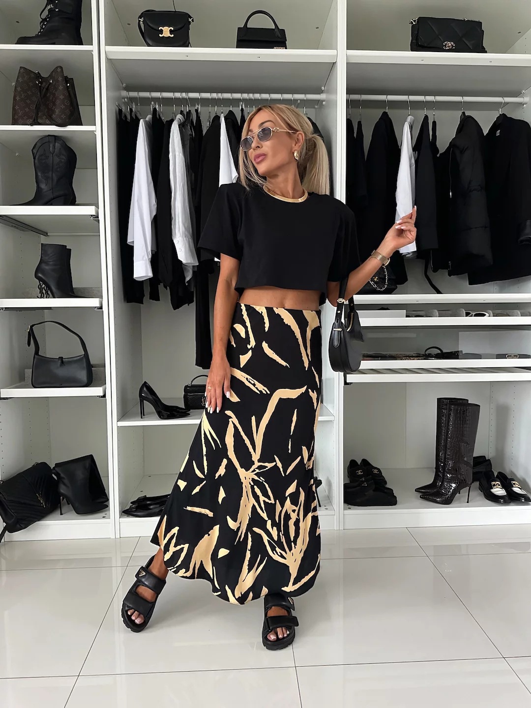 Women’s Fall New Arrival High-Waist Elegant Slimming Printed Skirt