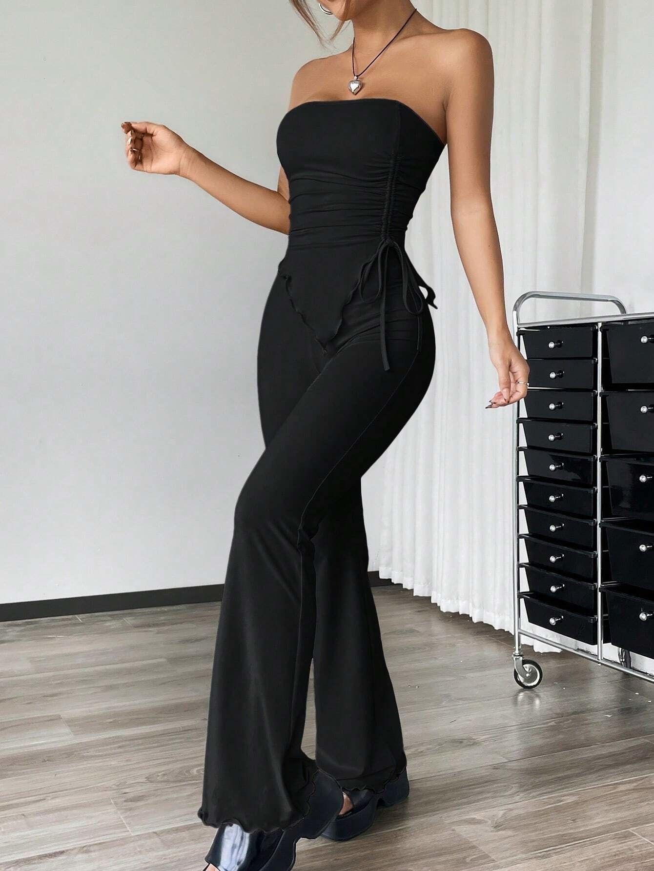 Women’s 2026 Sexy Streetwear Fashion Set – Spring/Summer New Arrival Strapless Top Long