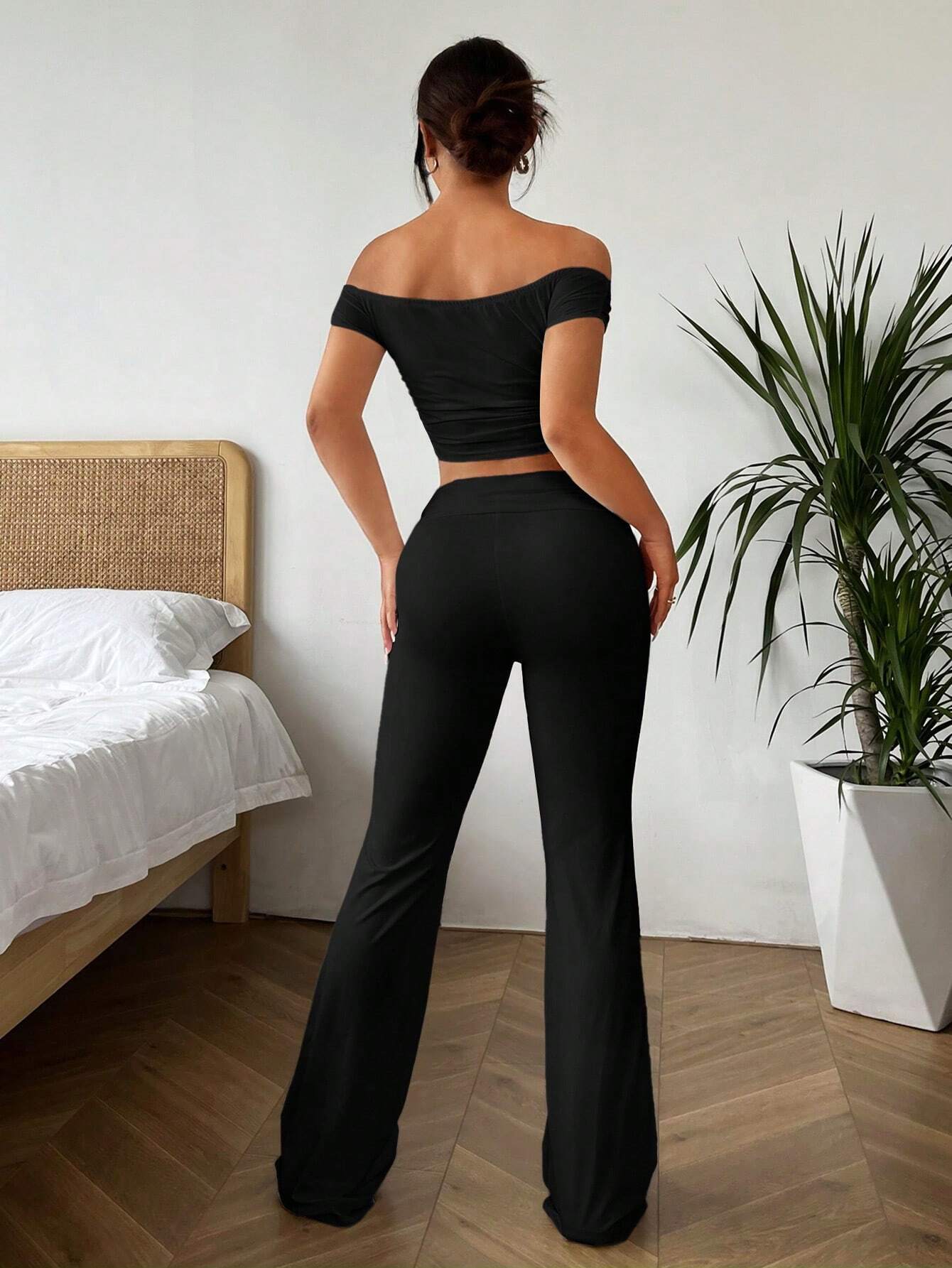 Women’s Sexy Fashion Set – 2026 Spring/Summer New Arrival Crop Top Long Pants Two-Piece Set