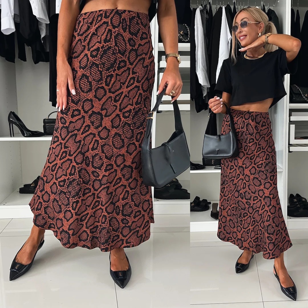 Women’s Fall New Arrival High-Waist Elegant Slimming Printed Skirt