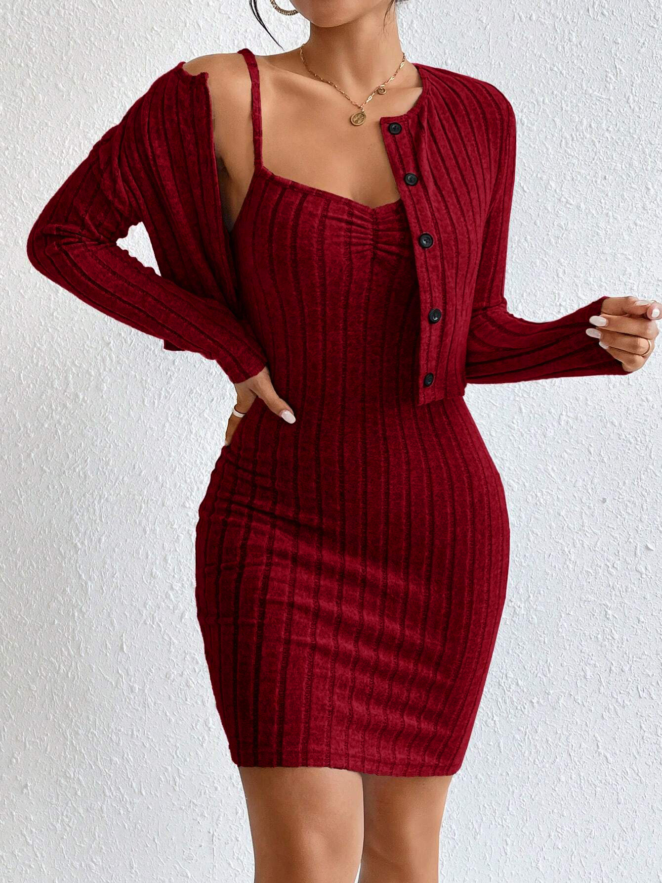 Women’s French Pure & Flirty Fashion Set – Spring/Summer New Arrival Slim-Fit Short Jacket Dress Two-Piece Set